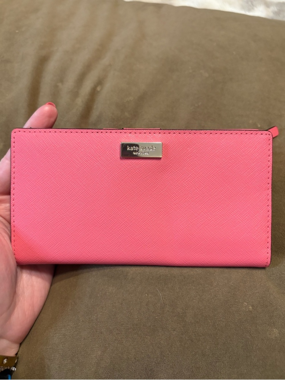 kate♠️spade ‘Barbie’ pink snap wallet with logo plaque